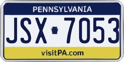 PA license plate JSX7053