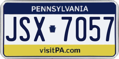 PA license plate JSX7057