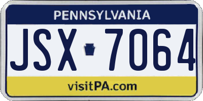 PA license plate JSX7064