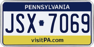 PA license plate JSX7069