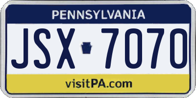 PA license plate JSX7070