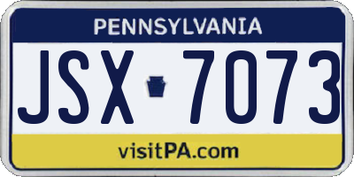 PA license plate JSX7073