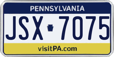 PA license plate JSX7075