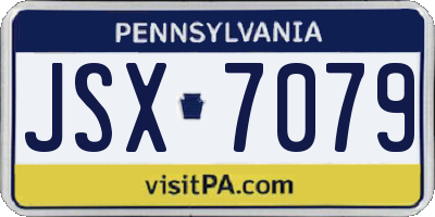 PA license plate JSX7079