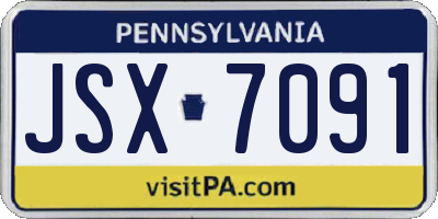 PA license plate JSX7091