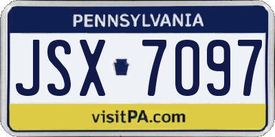 PA license plate JSX7097