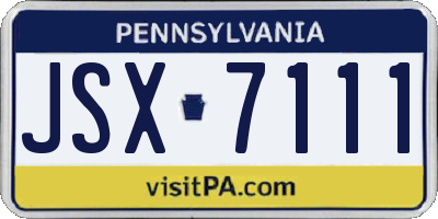 PA license plate JSX7111