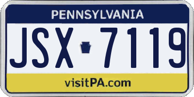 PA license plate JSX7119