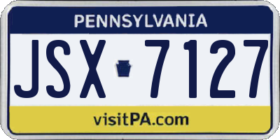 PA license plate JSX7127