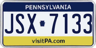 PA license plate JSX7133