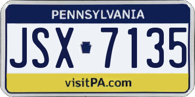 PA license plate JSX7135