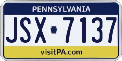 PA license plate JSX7137