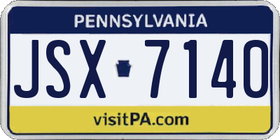 PA license plate JSX7140