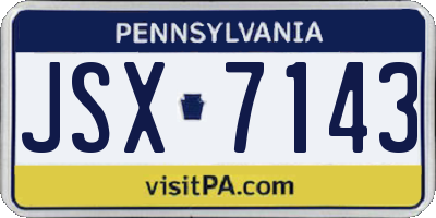 PA license plate JSX7143