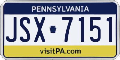 PA license plate JSX7151