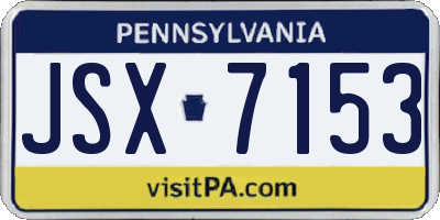 PA license plate JSX7153