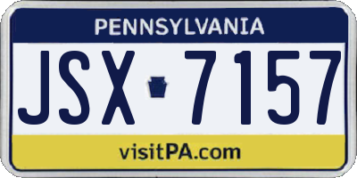 PA license plate JSX7157