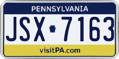 PA license plate JSX7163