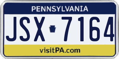 PA license plate JSX7164