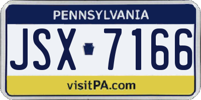 PA license plate JSX7166