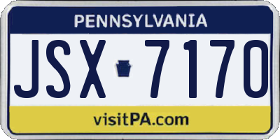 PA license plate JSX7170