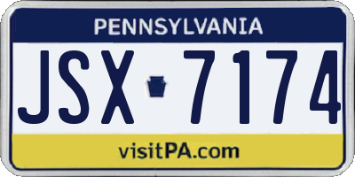 PA license plate JSX7174