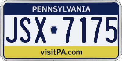 PA license plate JSX7175