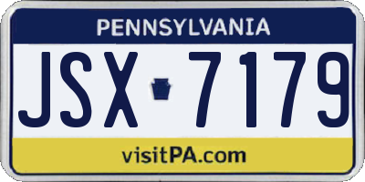 PA license plate JSX7179