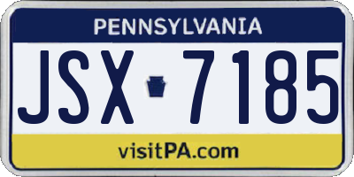 PA license plate JSX7185