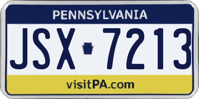 PA license plate JSX7213
