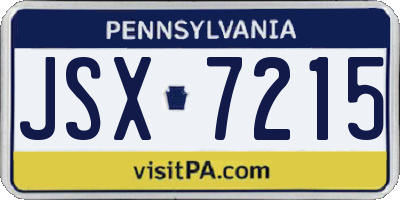 PA license plate JSX7215