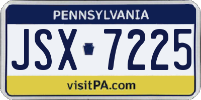 PA license plate JSX7225