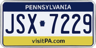 PA license plate JSX7229