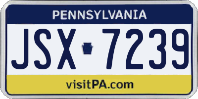 PA license plate JSX7239