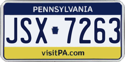 PA license plate JSX7263