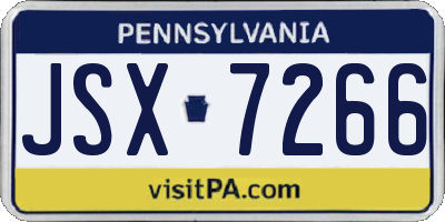 PA license plate JSX7266
