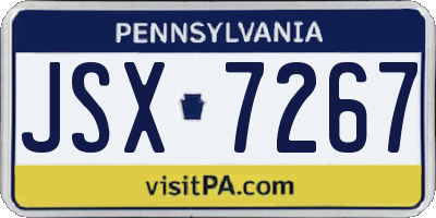 PA license plate JSX7267