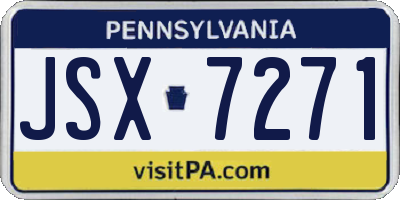 PA license plate JSX7271