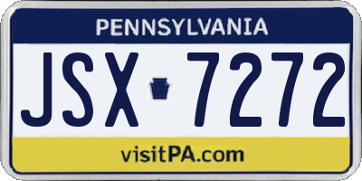 PA license plate JSX7272