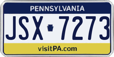 PA license plate JSX7273