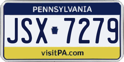 PA license plate JSX7279