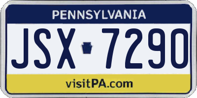PA license plate JSX7290