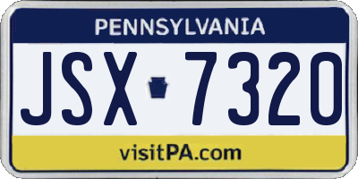 PA license plate JSX7320