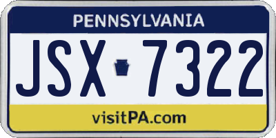 PA license plate JSX7322