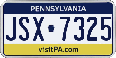 PA license plate JSX7325