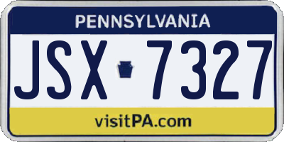 PA license plate JSX7327