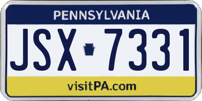 PA license plate JSX7331