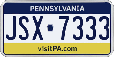 PA license plate JSX7333