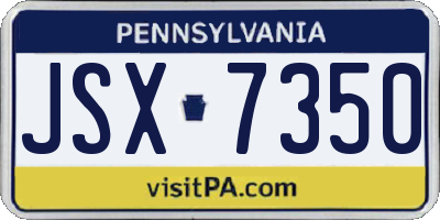 PA license plate JSX7350