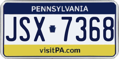 PA license plate JSX7368